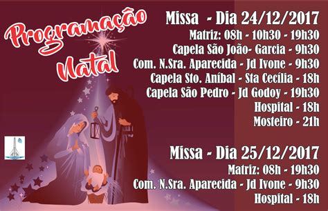 Programação de Natal | Paróquia Nossa Senhora das Graças