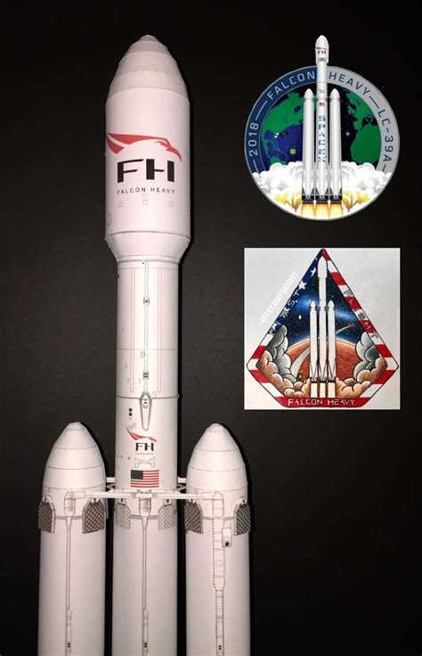 Falcon 9 paper models and Dragon cargo models from AXM paper models website., Falcon 9 Launch ...