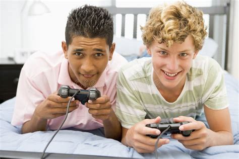 Teenage Boys Playing Video Games Stock Image - Image of boys, american: 6882633