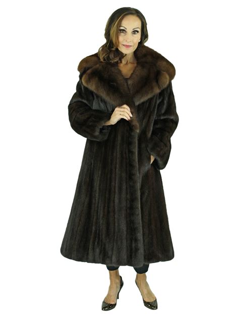 Mahogany Female Mink Fur Coat - Women's Fur Coat- Small| Estate Furs