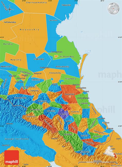 Political Map of Republic of Dagestan