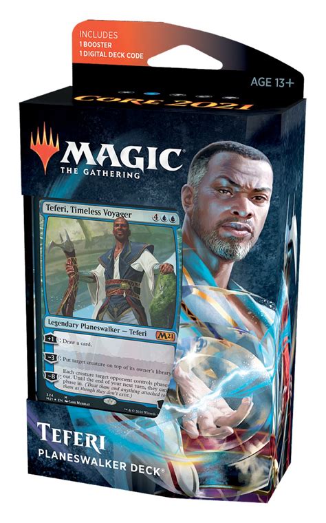 Magic: The Gathering Planeswalker Deck- Core Set 2021 (M21) Teferi- 60 Card Deck | 1 Rare of ...