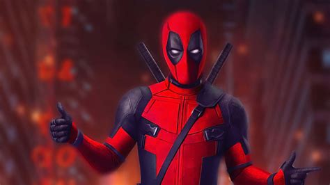 Download Deadpool Background Illustration Thumbs-Up And Pointing | Wallpapers.com