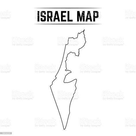 Ilustración de Esquema Mapa Simple De Israel y más Vectores Libres de Derechos de Israel ...