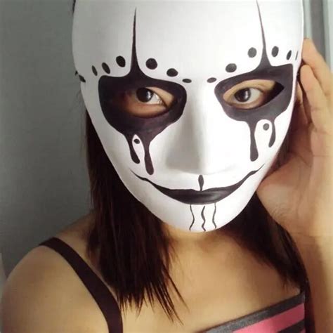 New Quality Handmade DIY Mask Halloween White Ghost Face Mask Cosplay Costume Paper Mache Pulp ...