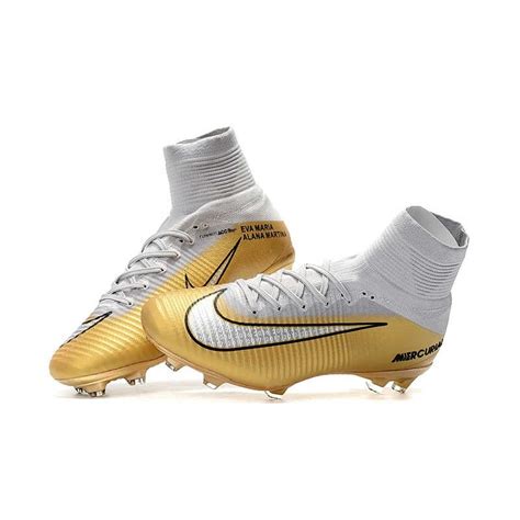 Football Boots For Men Nike Mercurial Superfly 5 FG CR7 Quinto Triunfo Gold White