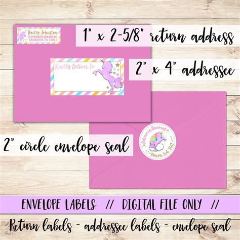 Unicorn Return Address Label Unicorn Address Label Unicorn - Etsy