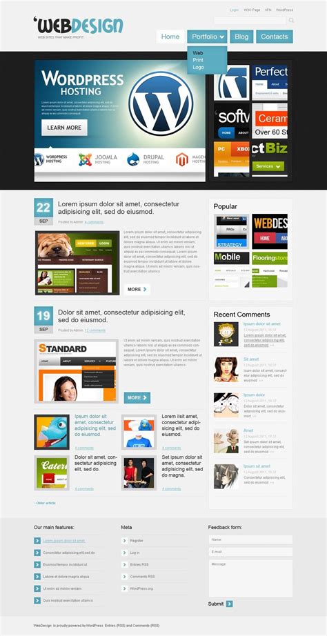 Web Design PSD Template #50082 | Web design, Psd templates, Templates