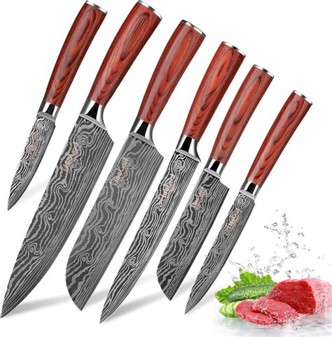 Kitchen Knife Sets, FineTool Professional Chef Knives Set Japanese 7Cr17mov High Carbon ...