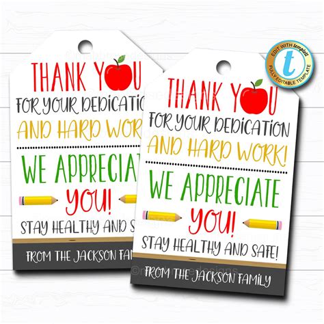 Teacher Appreciation Week Gift Tag | TidyLady Printables