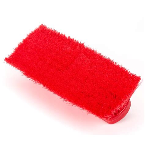 Carlisle 41278EC05 10" Flo Thru Wall & Equipment Brush w/ Red Soft Nylex Bristles
