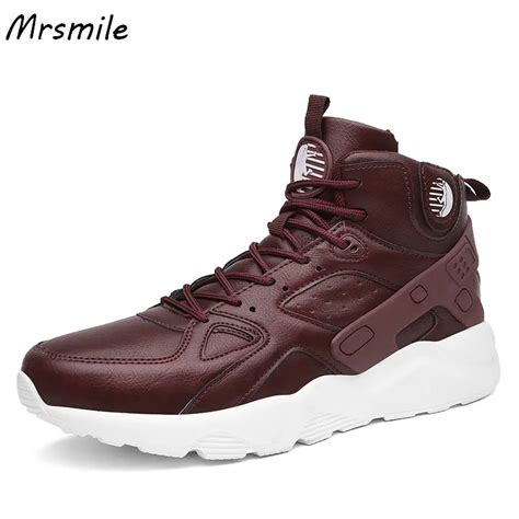 Leather Basketball Shoes For Men High Top Shoes Men Basketball Boys Gym ...