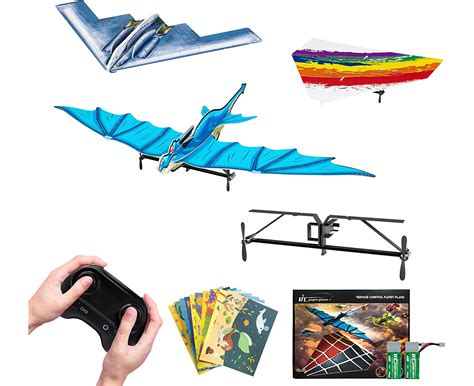 Remote Control Paper Airplane, 2.4GHz RC Plane Easy to Fly, Detachable Motor RC Airplane Kit ...