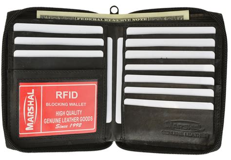 RFID Blocking Mens Leather Zippered Wallet RFID 702 (C) - Walmart.com