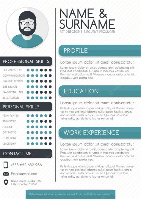 Free Vector | Art director resume template