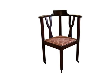 Antique Mahogany Corner Chair on Casters - Town & Sea