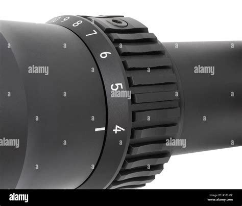 Four magnification setting on a sniper scope on white Stock Photo - Alamy