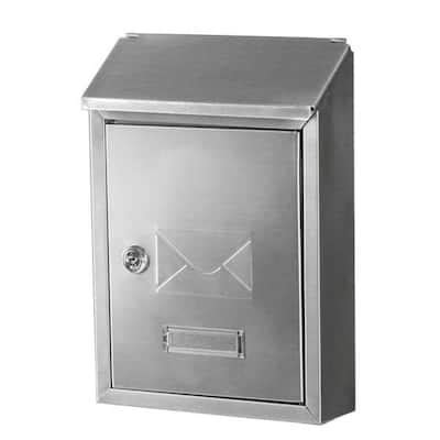 Gibraltar Mailboxes Hudson Stainless Steel Decorative Engraving Vertical Locking Wall-Mount ...