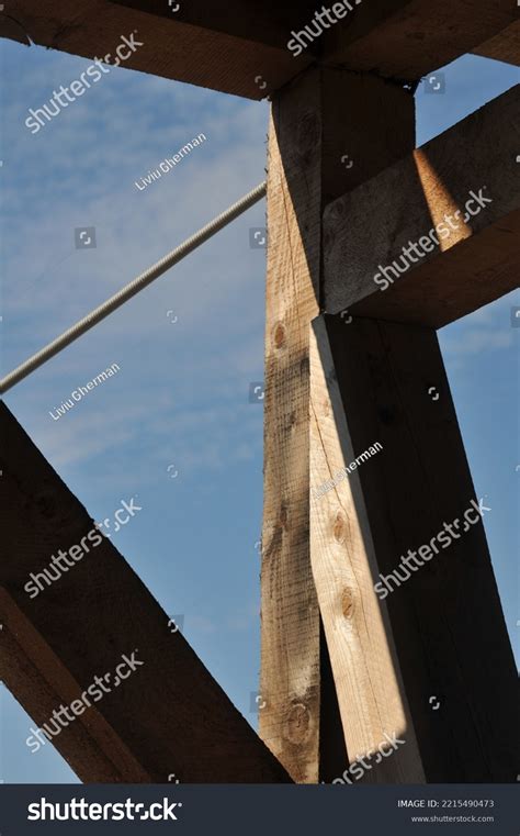 Construction Site House Made Wooden Pillars Stock Photo 2215490473 | Shutterstock