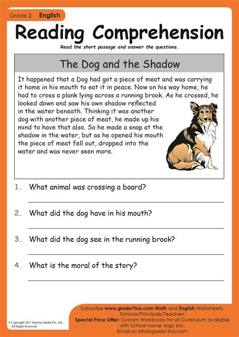 Reading comprehension for Grade 2 | Grade1to6