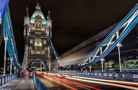 night photography bridge london and tower bridge 4k HD Wallpaper