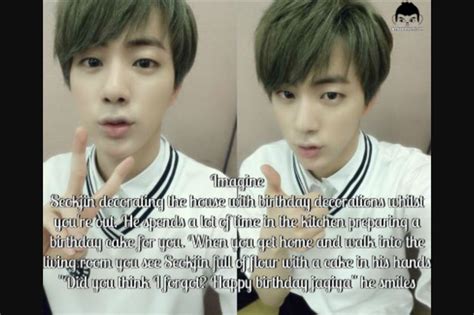 Jin b-day imagine Bts Jin, Bts Jungkook, Bts Scenarios, Boyfriend Imagines, Bts Facts, Bangtan ...