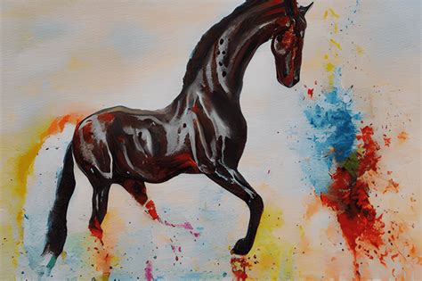 Water Horse Art Print Painting · Creative Fabrica