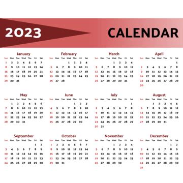 Happy New Year 2023 PNG Image, 2023 New Year Calendar Red Simple, 2023 ...