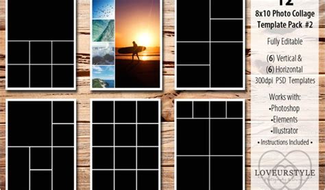 8×10 Photo Collage Template 8×10 Photo Collage Template Pack 2 ...