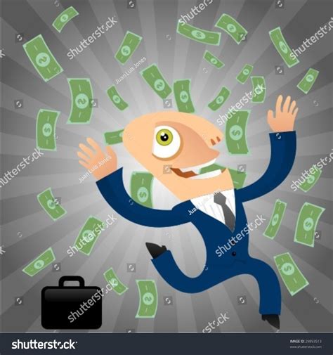 Happy Millionaire Man Dancing Cartoon Style Stock Vector (Royalty Free ...