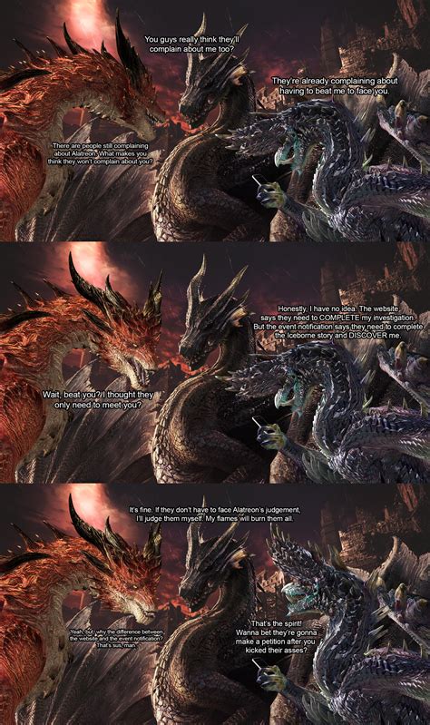 Fatalis' Iceborne briefing with Alatreon and Safi. - r/MonsterHunterWorld | Monster Hunter ...