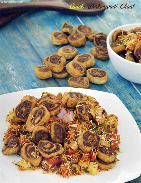 Quick Bhakarwadi Chaat recipe | by Tarla Dalal | Tarladalal.com | #40651