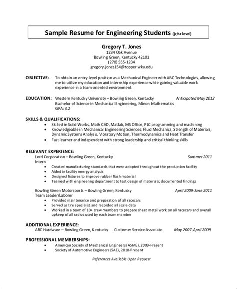 FREE 8+ Sample Student Resume Templates in PDF | MS Word | Excel