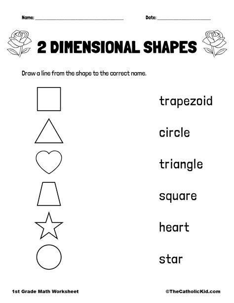 Two Dimensional Shapes Worksheets Grade 2