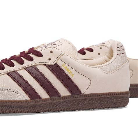 Adidas Samba OG W Wonder White, Maroon & Putty Grey | END. (CA)