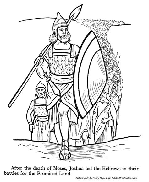 Joshua leads the hebrews - Old Testament Coloring Pages | Bible-Printables