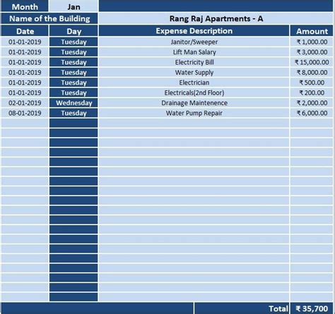 Neat Housing Society Maintenance Excel Sheet Free Download Mass Balance Template