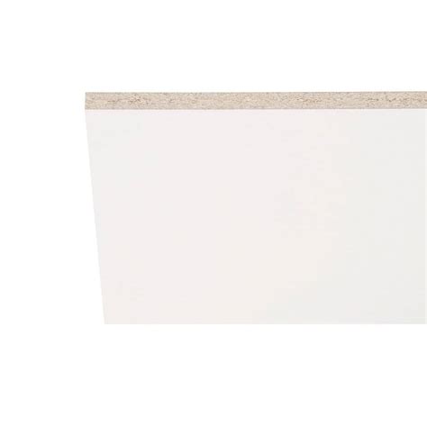 Melamine White Shelf Board (Common: 3/4 in. x 15-3/4 in. x 8 ft.; Actual: 0.75 in. x 15.75 in. x ...