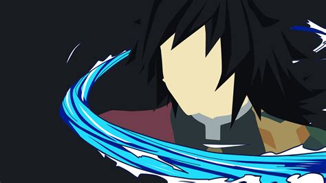 Demon Slayer Giyuu Tomioka With Black Hair With Black Background 4K HD Anime Wallpapers | HD ...