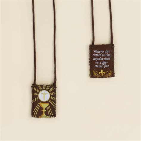 Premium Brown Scapular, Eucharist – scapulars.com®