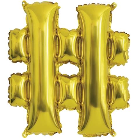 Foil Balloon, "#", Gold, 14in - Walmart.com - Walmart.com