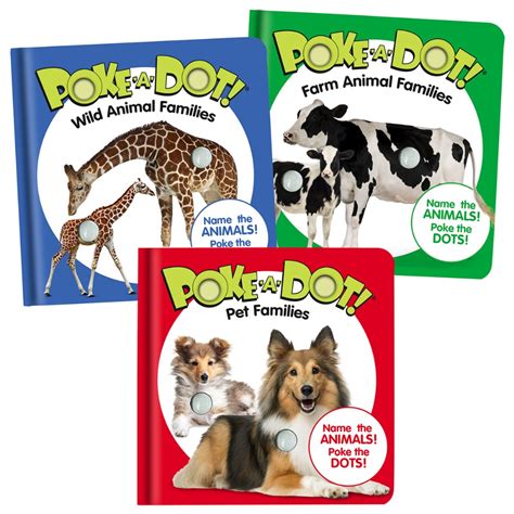 Mini Poke-A-Dot® Book Set - Pet Families, Wild Animal Families, & Farm ...