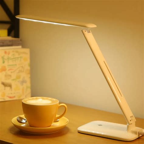 Rechargeable LED reading desk lamp USB retractable dimming LED table ...