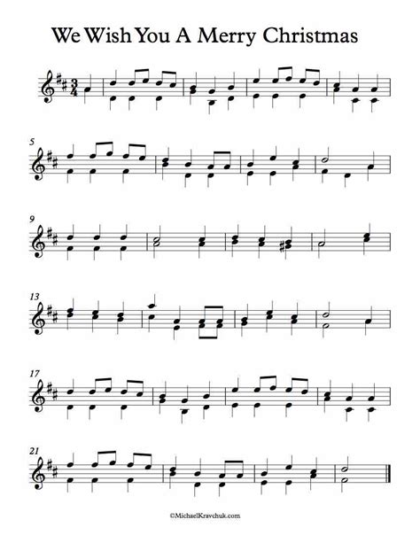 Violin Christmas Sheet Music For Beginners