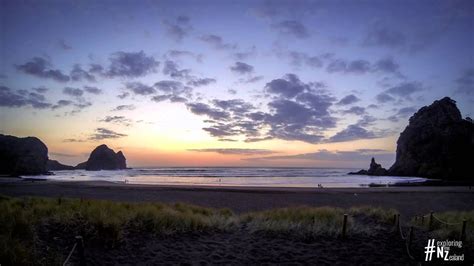 Piha Beach Sunset Timelapse - New Zealand - YouTube