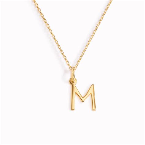 M Necklace / Gold Initial Necklace | Linjer Jewelry