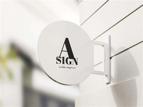 Free Rounded Sign Mockup (PSD)