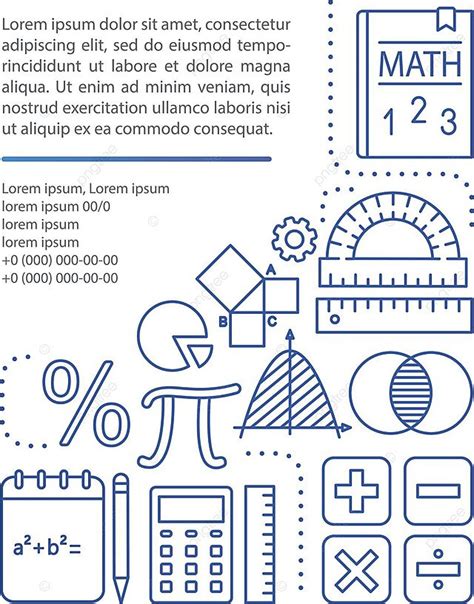 Math Course Brochure Template With Iconstext Space Linear Conception ...