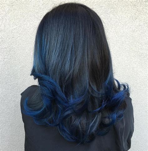 Dark Blue Hair Tips