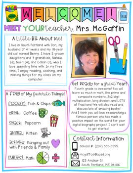 Editable Meet the Teacher Welcome Letter Template by Downeast Teach